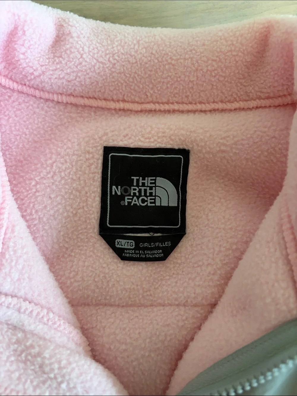 The North Face Pink and Gray Fleece Jacket Girls Size XL
